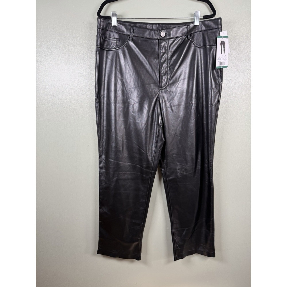 Joie Black Faux Leather Pants Size 18 NWT MSRP $148